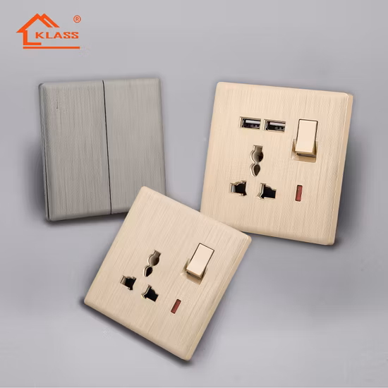 Presa elettrica a muro universale ritardata con commutazione PC di qualità superiore con caricatore USB